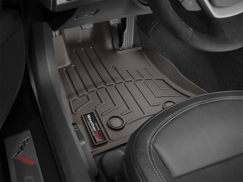WeatherTech 2014+ Chevrolet Corvette Front FloorLiner - Cocoa