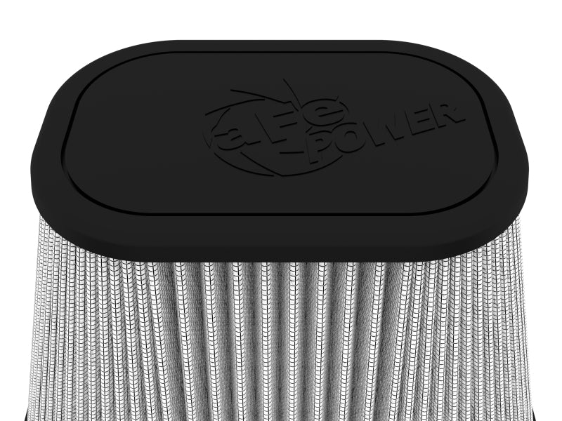 aFe Track Series Intake Pro DRY S Air Filter (6-1/8x4-1/8)IN F x(9-1/4x7-1/4)IN B x(6x4)IN Tx7-1/8IN