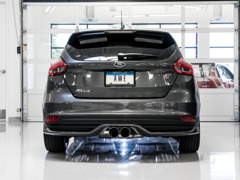 AWE Tuning Ford Focus ST Touring Edition Cat-Back Exhaust - Non-Resonated - Diamond Black Tips