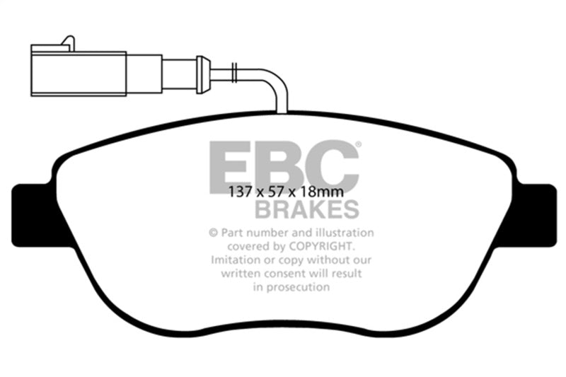 EBC 12+ Fiat 500 1.4 Turbo Abarth Ultimax2 Front Brake Pads