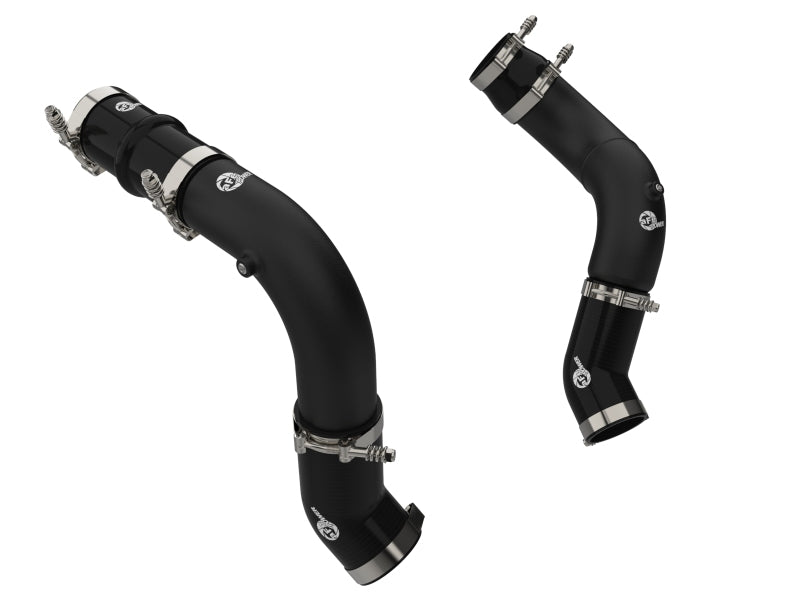 aFe BladeRunner 3in & 3-1/2in AL Hot and Cold Charge Pipe Kit Black RAM Diesel Trucks 25-26 L6-6.7L