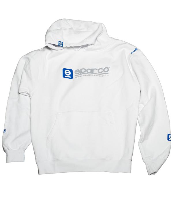 Sparco Sweatshirt Hooded WWW White LRG