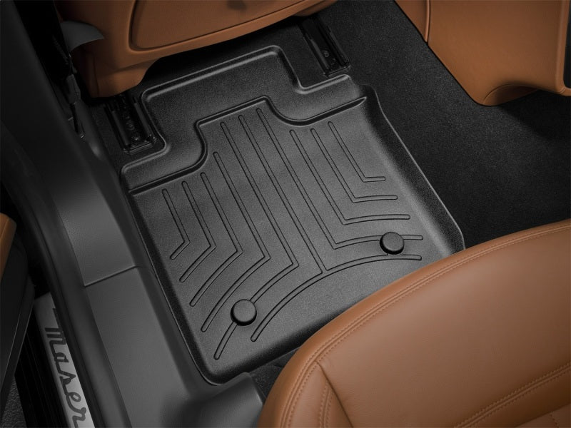 WeatherTech 14+ Maserati Quattroporte Rear FloorLiner - Black (fits Models w/2 Zone Climate Cntrl)