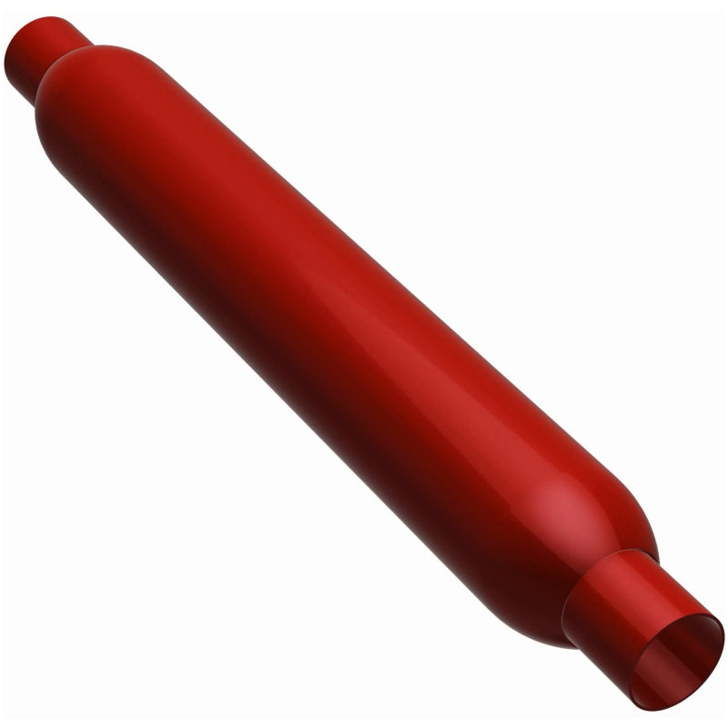 MagnaFlow Muffler Red Pack Series Glasspack 3in Rd 18in Body Length 2in/2in Inlet/Outlet