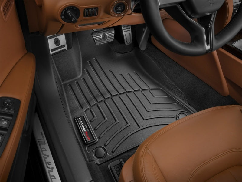 WeatherTech 2016+ Maserati Quattroporte Front FloorLiner - Black (2 Grommet Style)